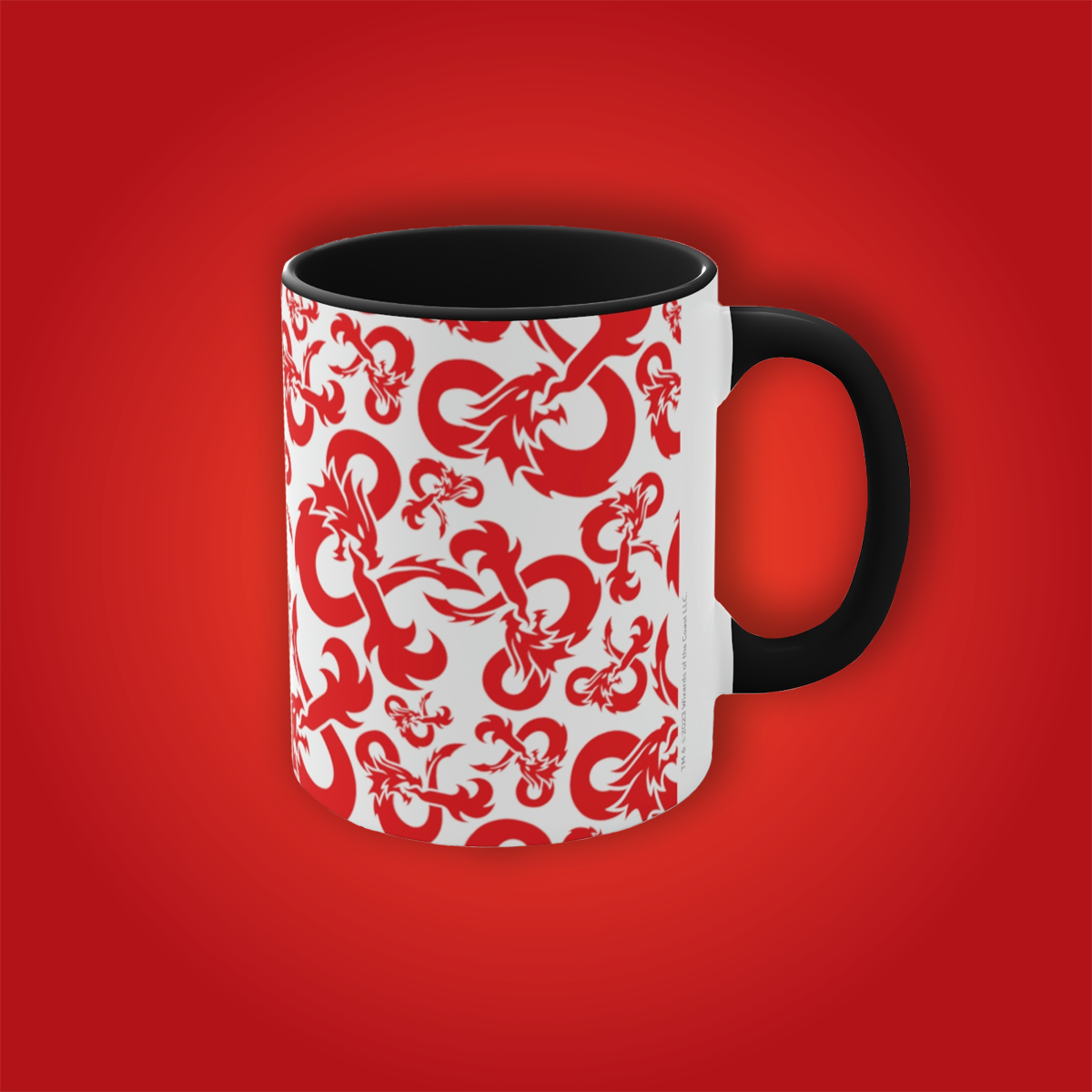 Red Ampersand Pattern Contrast Two Tone Mug