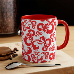 Red Ampersand Pattern Contrast Two Tone Mug